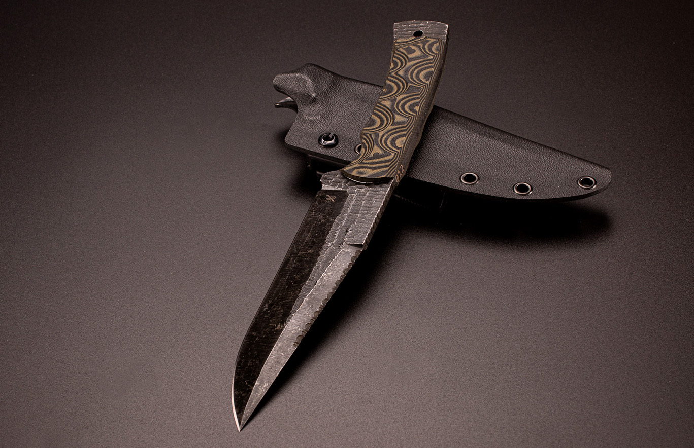Stroup Knives Bravo 4 Limited Edition Black & Green Fixed Blade